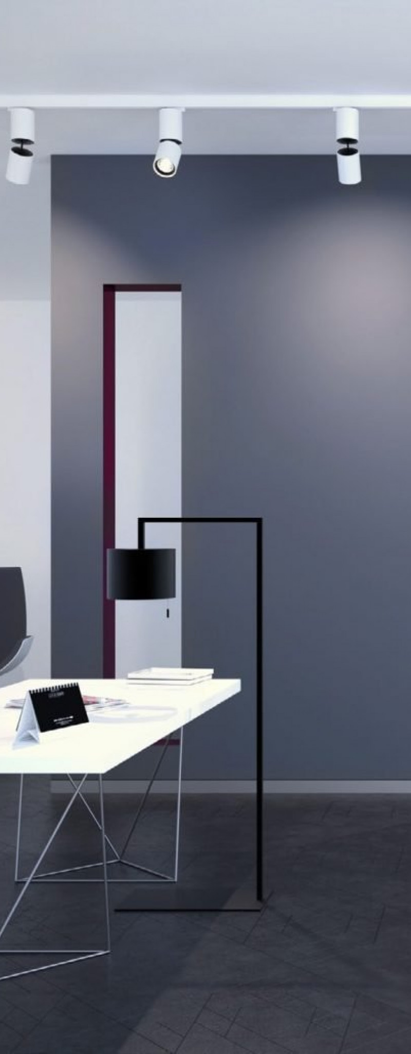 Wooden interior door with hidden aluminum frame Wooden interior door with hidden aluminum frame