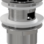 Sifona izplūde izlietnei CLIC/CLACK 5/4", misiņa, ar pārplūdi, hromēts, mazs korķis A39 Alca