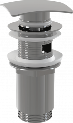 Izlietnes CLICK/CLACK noteka 5/4", metāla, ar pārplūdi, kvadrātveida aizbāzne, modelis A393 Alca