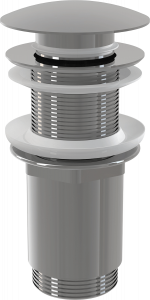 Izlietnes CLICK/CLACK noteka 5/4", metāla, bez pārplūdes, ar lielu aizbāzni, modelis A395 Alca