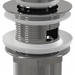 Wash-basin A390 CLICK/CLACK waste 5/4", metal with overflow, big plug