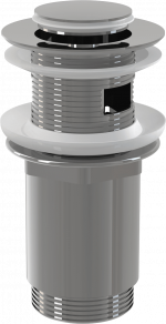 Wash-basin CLICK/CLACK waste 5/4", metal with overflow, small plug A391 Alca