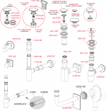 Wash-basin CLICK/CLACK waste 5/4", metal with overflow, small plug A391 Alca - Image 3