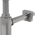 Сифон для раковины DN32 DESIGN металлический, квадратный хром A401 Alca