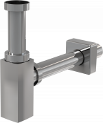 Wash-basin trap DN32 DESIGN metal, square Chrome A401 Alca