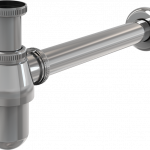 Сифон для умывальника DN32 с накидной гайкой 5/4", металлический хромированный A431 Alca