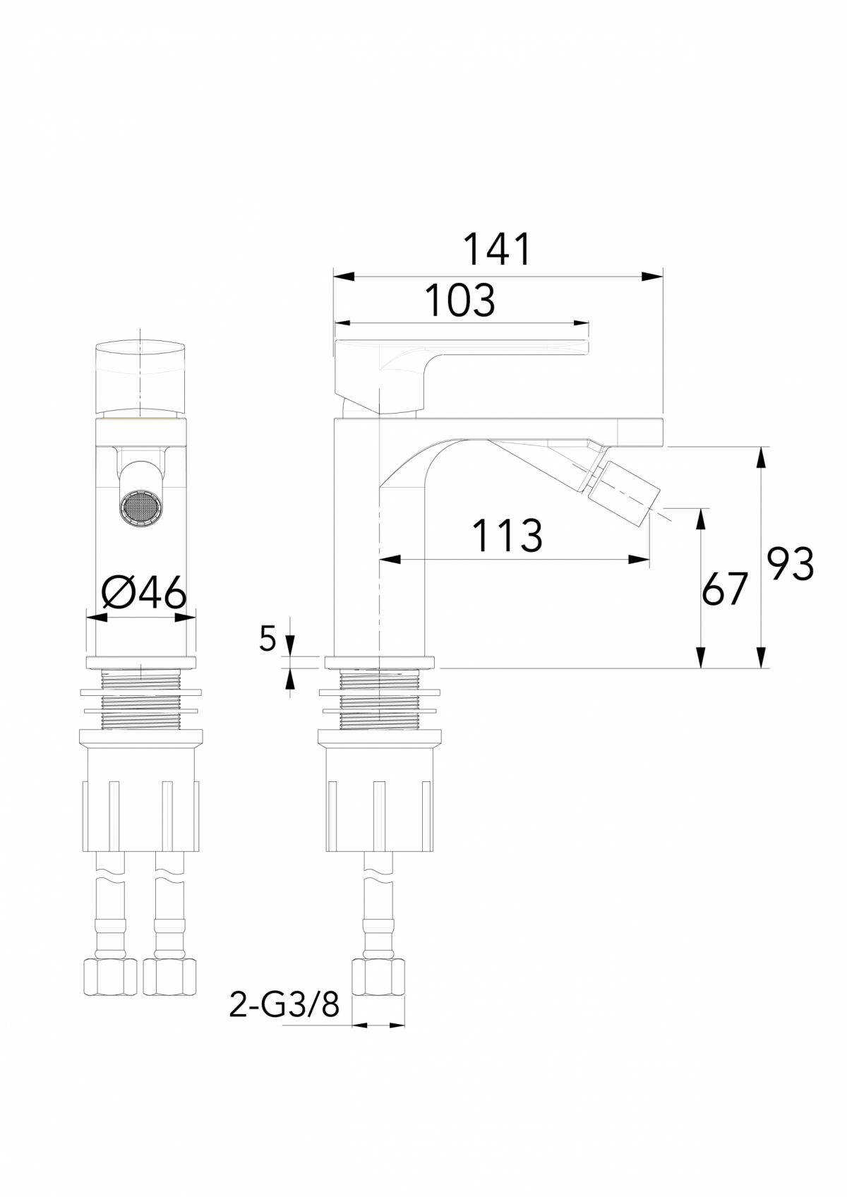 Смеситель для биде 3/8" Flow Pro FuturBath — изображение 4
