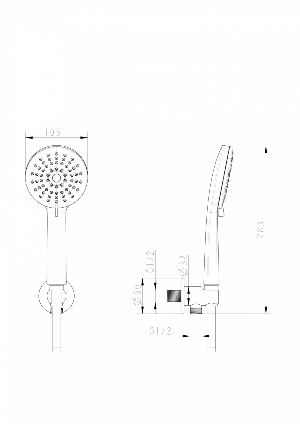 Набор ручного душа G1/2" Flow Pro FuturBath — изображение 4
