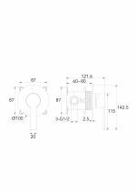 Concealed Shower Mixer G1/2" Rondo FuturBath - Image 7