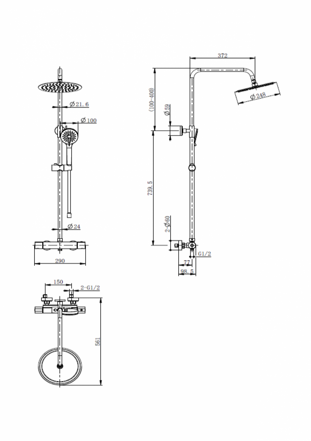Thermostatic Shower Column Rondo FuturBath - Image 7