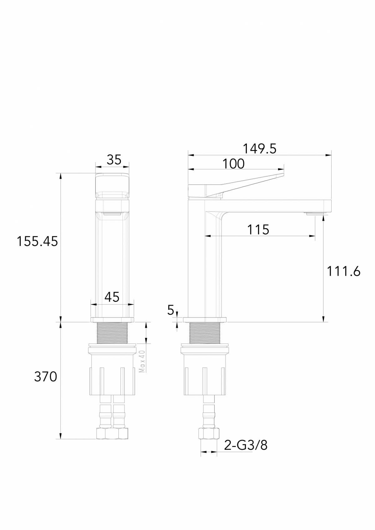 Izlietnes jaucējkrāns 3/8" Allure FuturBath - Image 5