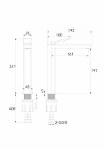 Augsta snīpja izlietnes jaucējkrāns 3/8" Allure FuturBath - Image 5