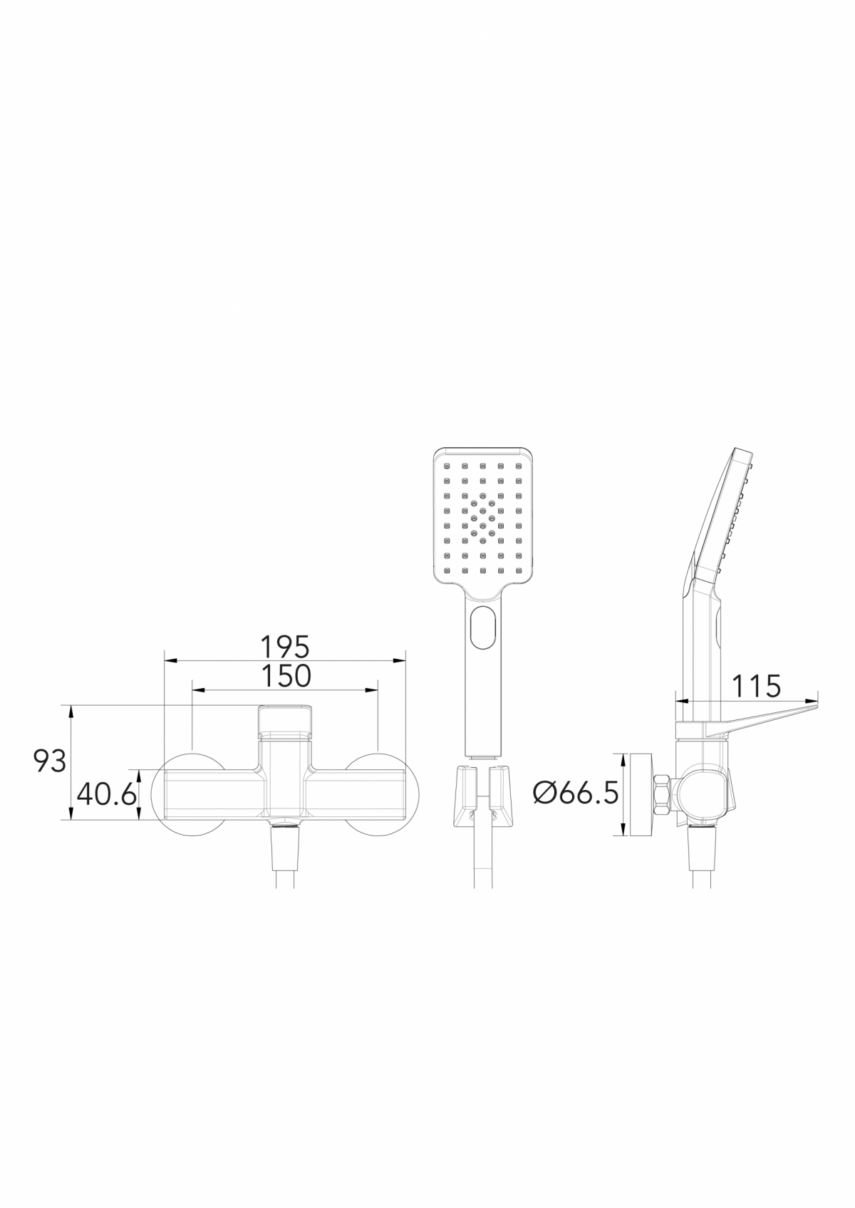 Wall-mounted Exposed Shower Mixer G1/2″ Allure FuturBath - Image 5