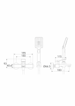 Sienas virsmas vannas-dušas jaucējkrāns Mixel G1/2″ Allure FuturBath - Image 5