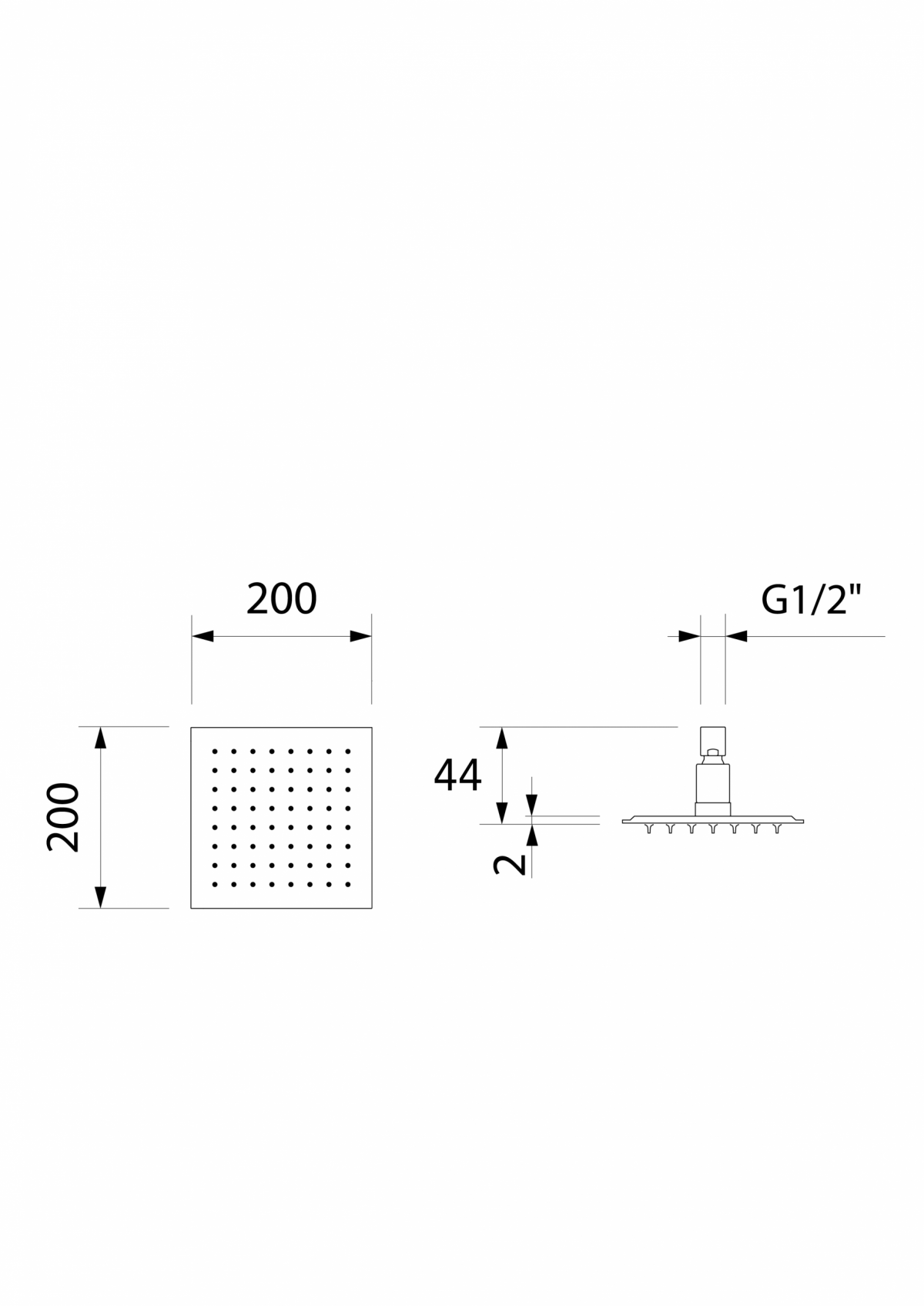 Square Slim Shower head 200mm Allure FuturBath - Image 5
