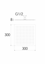 Square Slim Shower head 300mm Allure FuturBath - Image 5