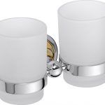 RETRO zelts/hroms: Dubultais zobu birstes turētājs