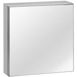 Mirror cabinet with a dispenser for paper towels and liquid soap, stainless steel, matt, glass