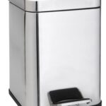 Waste bin, 6 l, stainless steel, polished