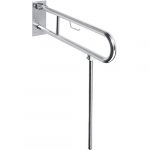 HELP: Откидной U-образный поручень с ножкой и держателем ТБ, 813 мм, с крышкой, нерж. сталь, шлиф