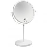 WHITE: Divpusējs kosmētikas spogulis, brīvi stāvošs, ø 200 mm