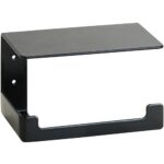 Tualetes papīra turētājs ar plauktu, melns