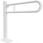 HELP: Folding grab bar U-shaped, ground mounted, 750 mm, white, with cover