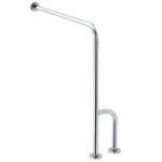 HELP: Oпopный пopучень с крышками, пpaвый, нерж. сталь, глянец