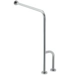 HELP: Oпopный пopучень с крышками, пpaвый, нерж. сталь, шлиф