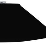 Shower seat, black plastic, stainless steel