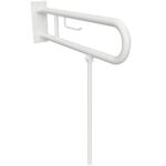 HELP: Откидной U-образный поручень с ножкой и держателем ТБ, 813 мм, без крышки, белый