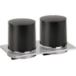 ORGANIC: Double soap dispenser, 2x200 ml, stainless steel, plastic, black
