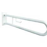 HELP: Salokāms U formas rokturis ar TP turētāju 850 mm, balts, ar vāku