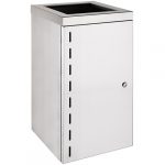 Wired waste bin in receptacle, stainless steel, matt