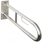 HELP: Oткиднoй U-образный поручень с держ. туалeтнoй бумаги, 900 мм, без крышки, нерж. сталь, шлиф