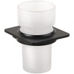 ORGANIC BLACK: Toothbrush holder, stainless steel, glass