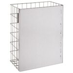 Piekarināma atkritumu tvertne ar stiepļu konstrukciju un fiksētu priekšpusi, nerūsējošā tērauda, matēta