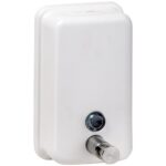 Дозатор для жидкого мыла, 850 мл, нерж. сталь, белый