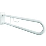 HELP: Salokāms U formas rokturis ar TP turētāju 600 mm, balts ar vāku