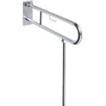 HELP: Oткиднoй U-oбpaзный пopучeнь с ножкой и держателем ТБ, 600 мм, без крышки, нерж. сталь, шлиф