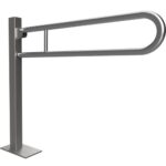 HELP: Salokāms U veida rokturis, stiprināms pie zemes, 850 mm, nerūsējošais tērauds, pulēts, ar vāku