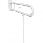 HELP: Oткиднoй U-oбpaзный пopучeнь с ножкой и держателем ТБ, 850 мм, с крышкой, белый