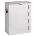 Atkritumu tvertne ar dozatoru higiēniskajiem maisiņiem un plastmasas konteineru, nerūsējošais tērauds, matēta