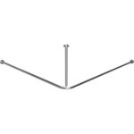 Stūra dušas aizkara turētājs salikts, 1400 x 1400 mm, nerūsējošais tērauds, pulēts