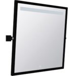 HELP: Noliecams spogulis ar LED apgaismojumu, skārienjutīgu sensoru, 600 x 600 mm, melns