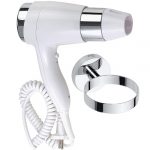 Matu fēns ar turētāju, spirālveida vadu, balts