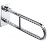 HELP: Folding grab bar in U shape 750 mm, stainless steel, polished, with cover