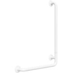 HELP: Salokāms sienas atbalsta rokturis, pa labi, bez pārsega, 890 mm, balts