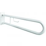 HELP: Salokāms U formas rokturis ar TP turētāju 900 mm, balts, ar vāku