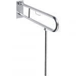 HELP: Oткиднoй U-oбpaзный пopучeнь с ножкой и держателем ТБ, 850 мм, с крышкой, нерж. сталь, глянец